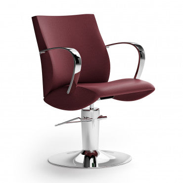 LIONESS armchair with polished steel armrests