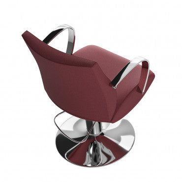 LIONESS armchair with polished steel armrests