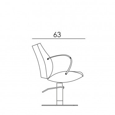 LIONESS armchair with polished steel armrests
