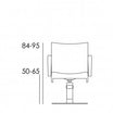 LIONESS armchair with polished steel armrests