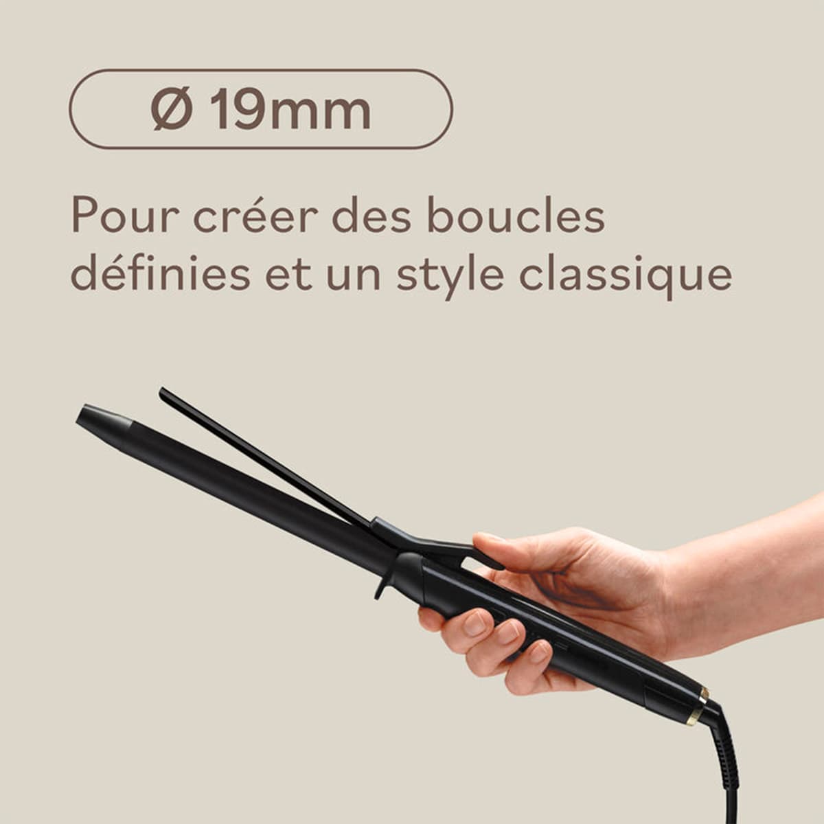 Fer à Boucler à Clapet Ceramic Black Oxyde Ø19mm