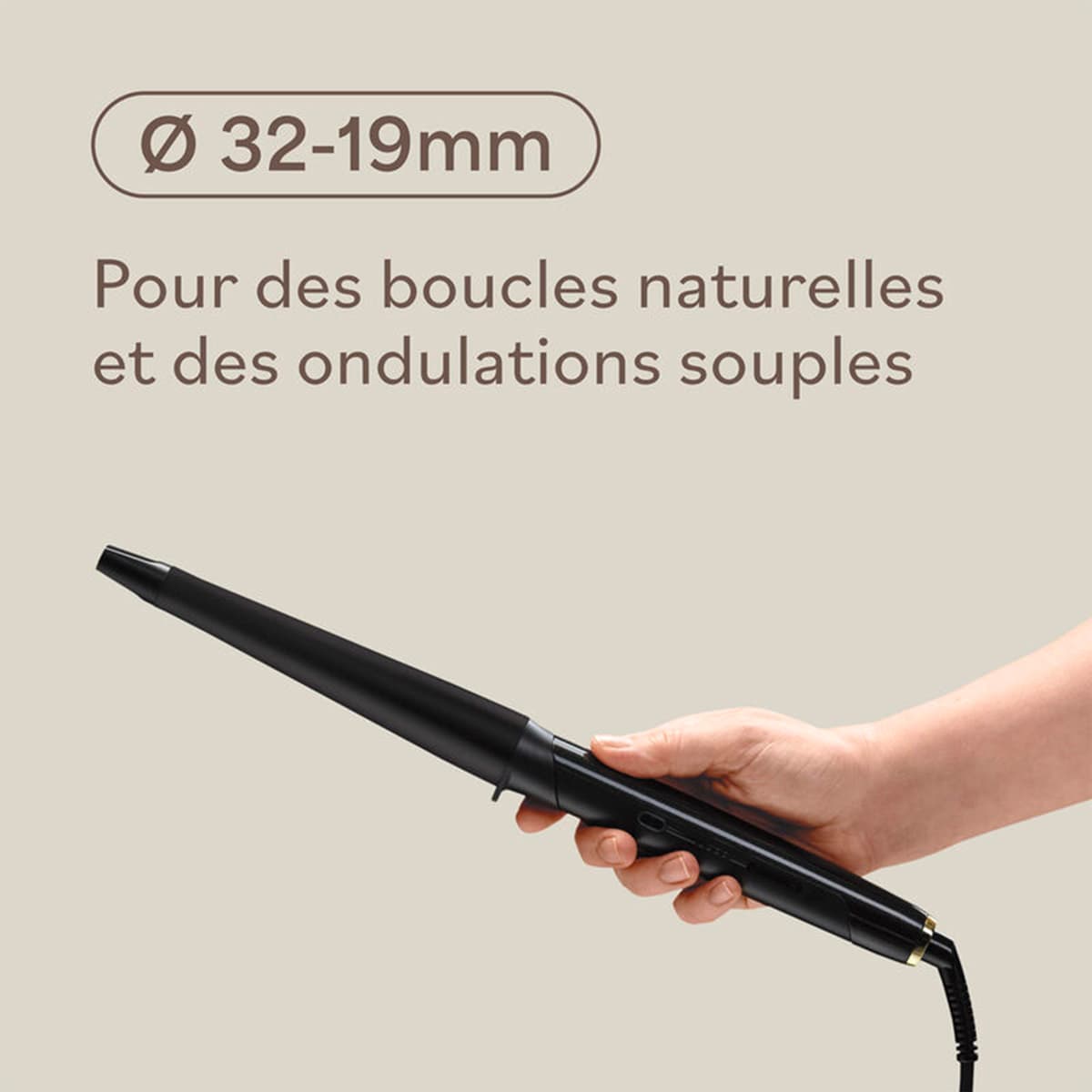 Fer à Boucler Conique Ceramic Black Oxyde  Ø32/19mm