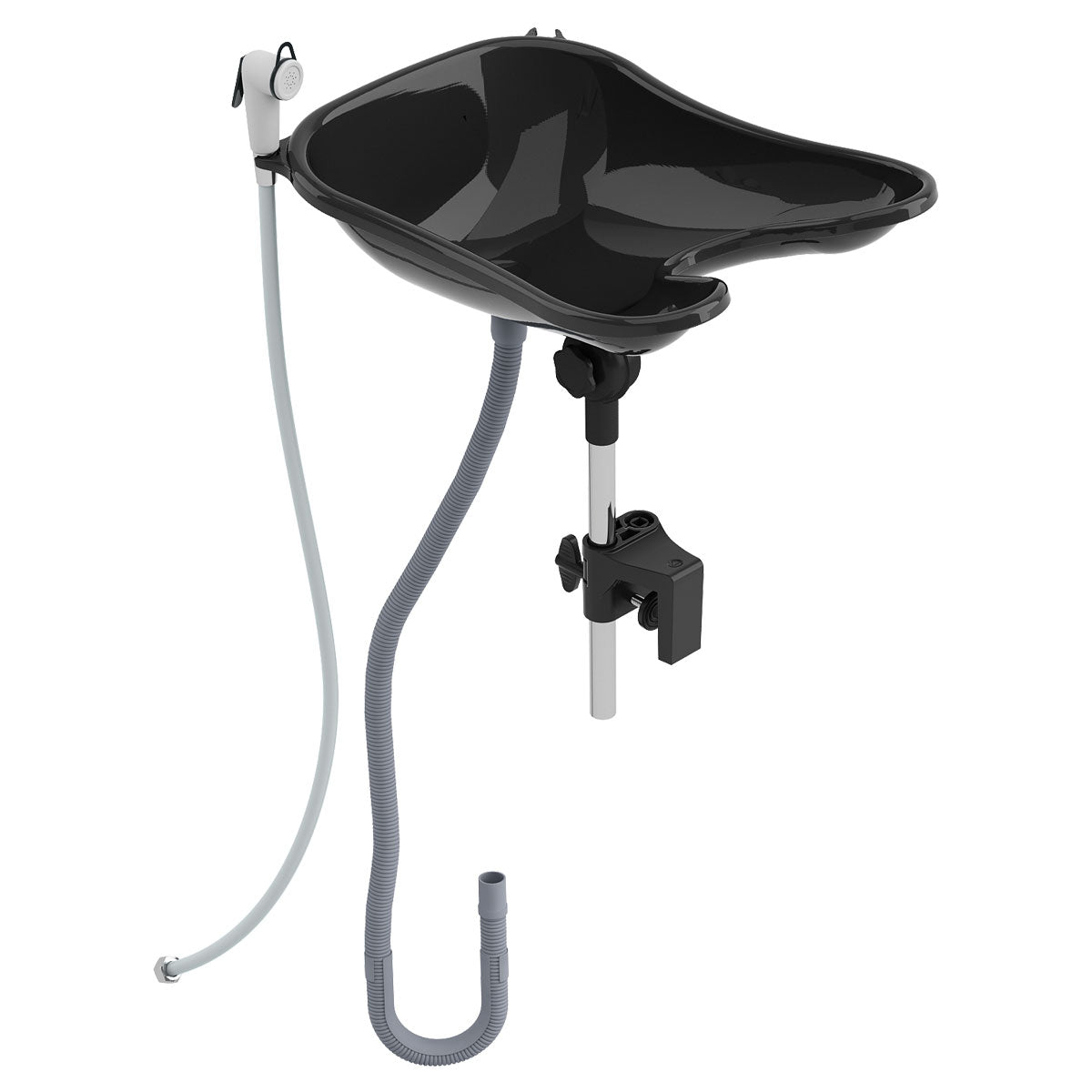 LUANA Backwash Unit Black + Handheld Shower + Drain Hose