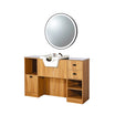 Meuble Barber Station OKE 7 Bois Clair avec Miroir et Cuvette