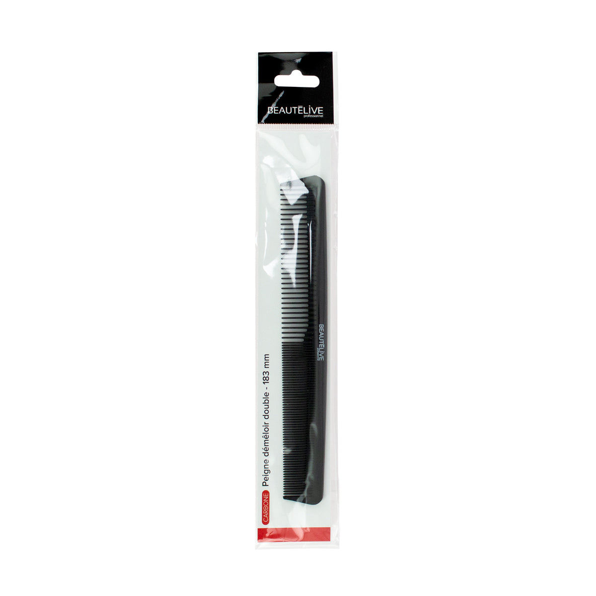 Black Carbon Double Detangler Comb 18.3cm