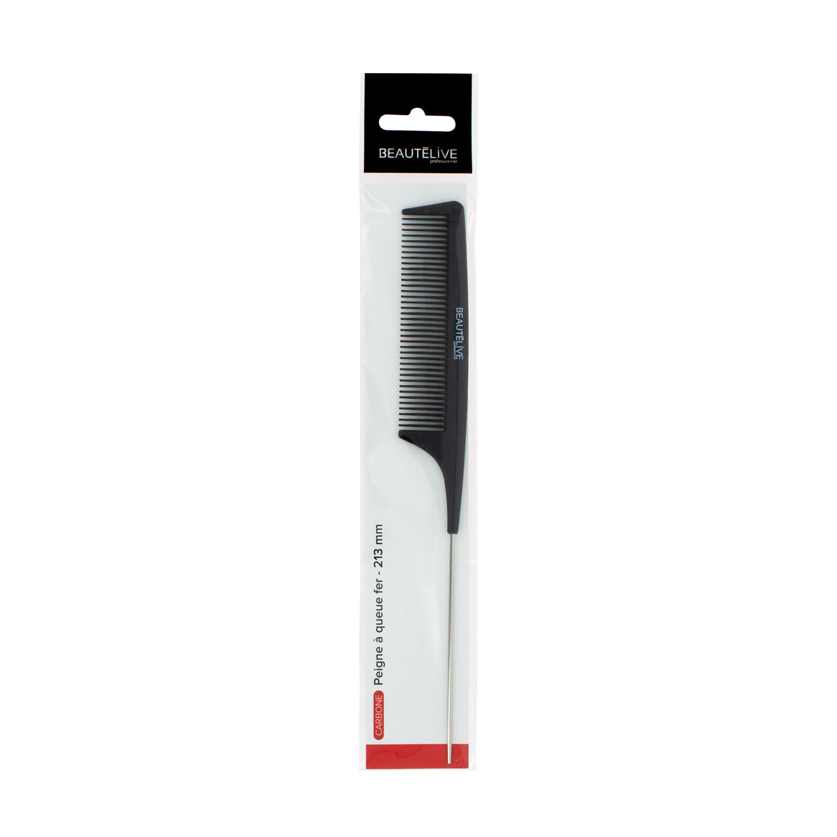 Black Carbon Iron Tail Comb 21.3cm