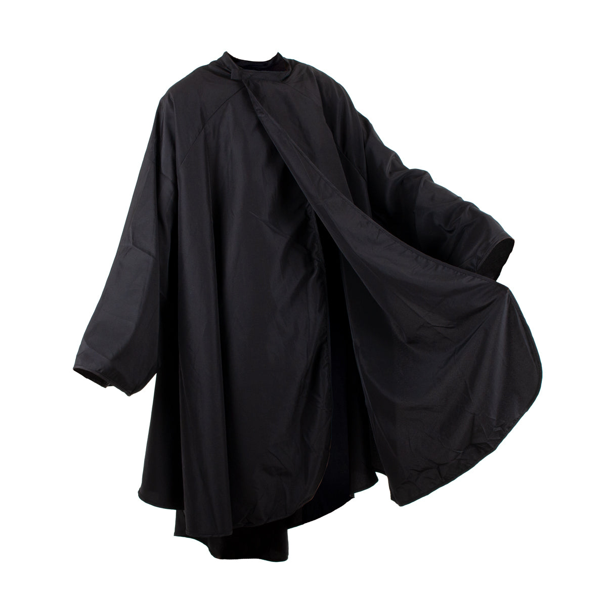Brighton Black Polyester Dressing Gown with Sleeves