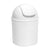 Small white plastic trash can