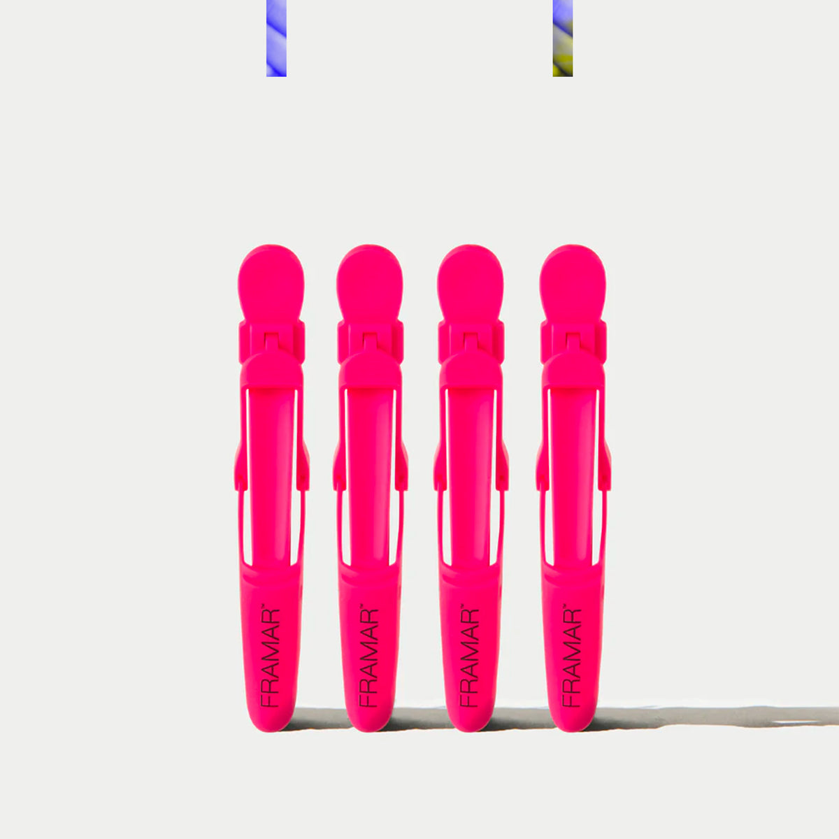 Pink Crocodile Sectioning Clips x4