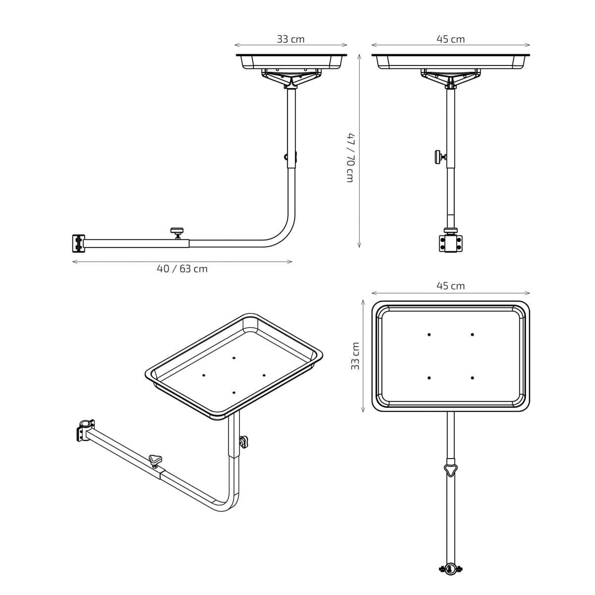 Plateau Réglable ARI pour Fauteuil