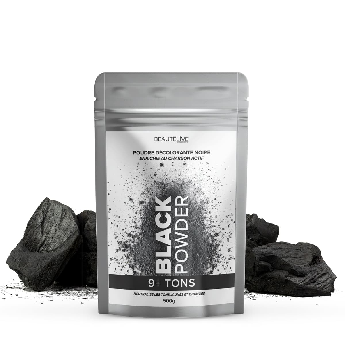 Poudre décolorante noire au charbon 500g Beautélive