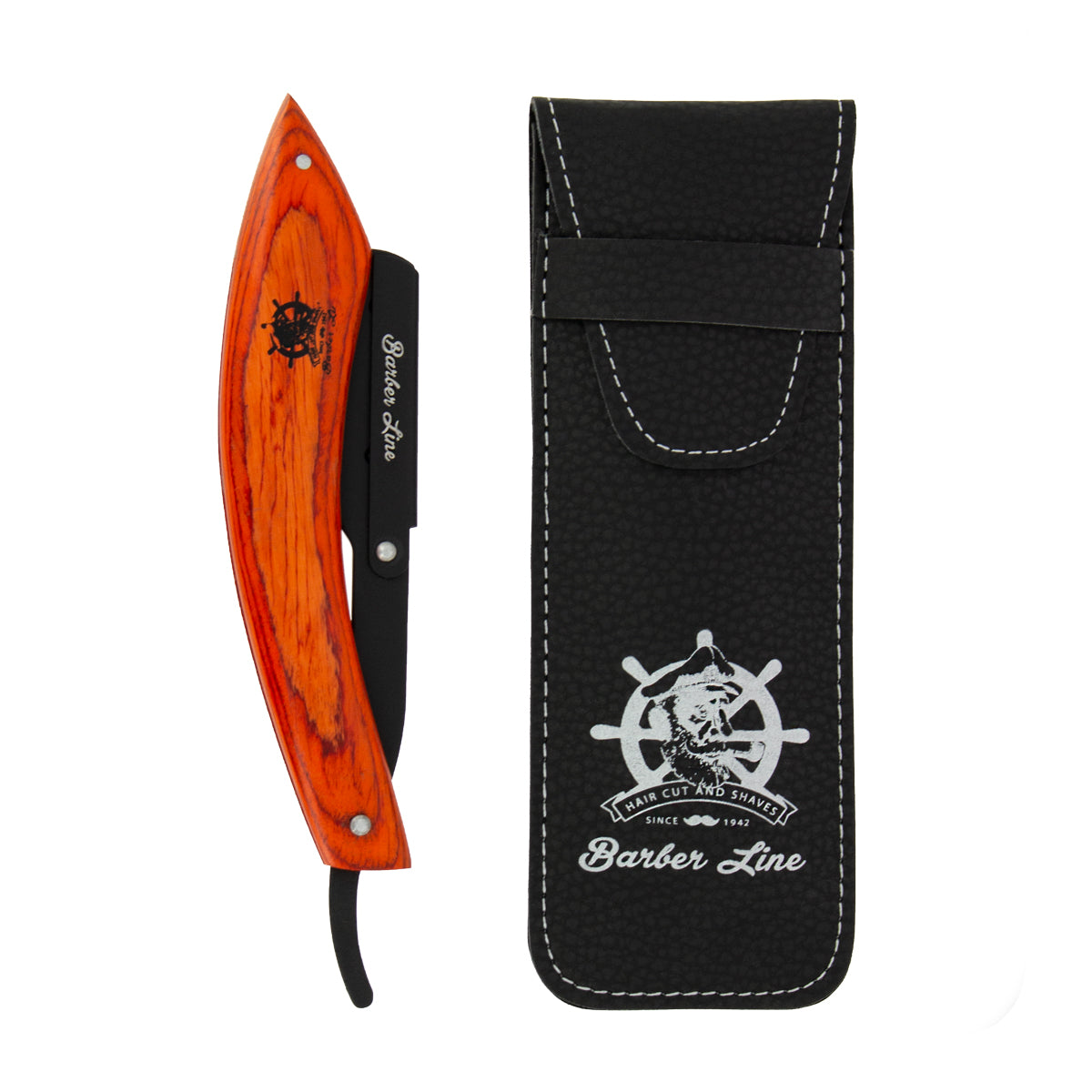 Wooden handle barber razor