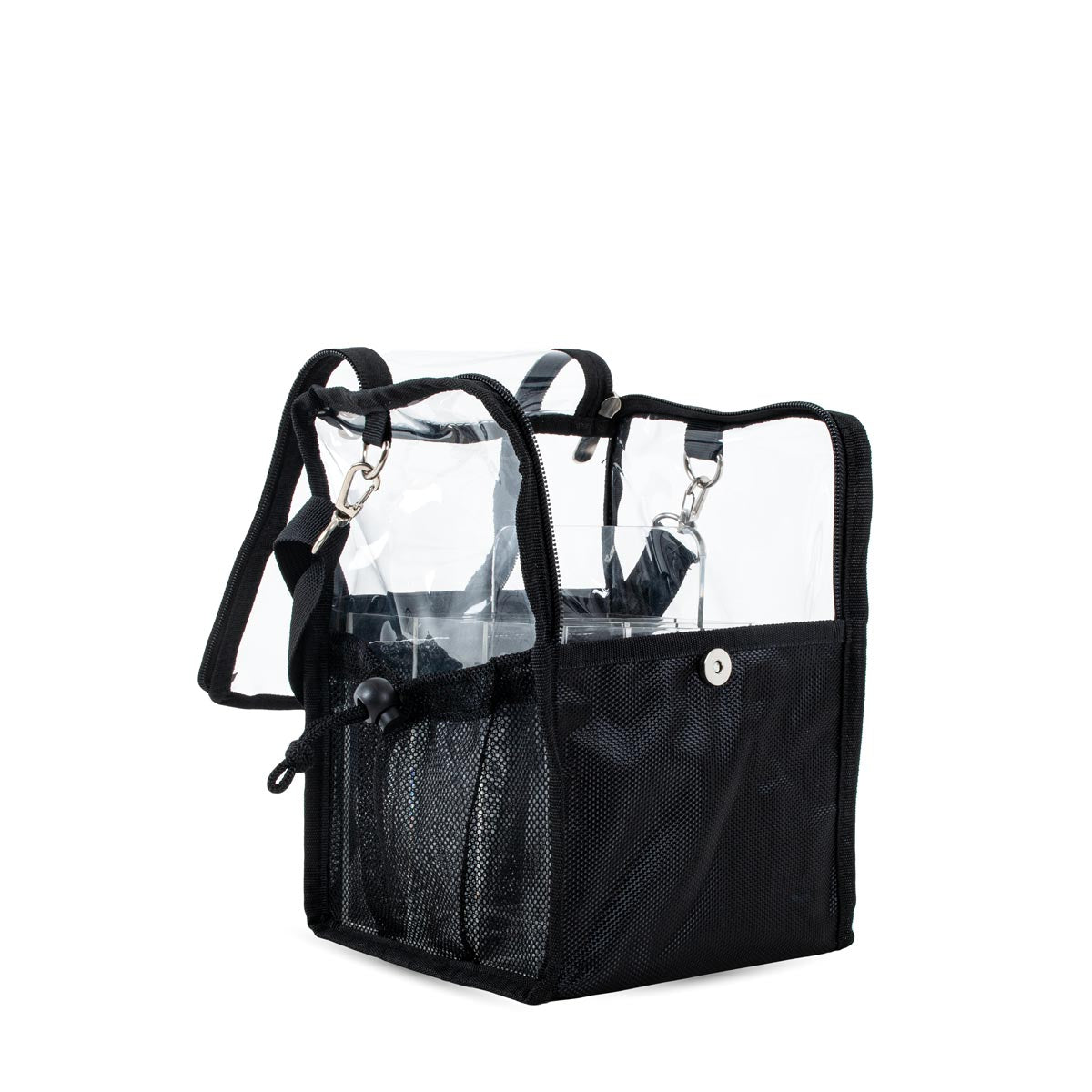 Sac transparent noir avec compartiments BRUXELLE Beautélive