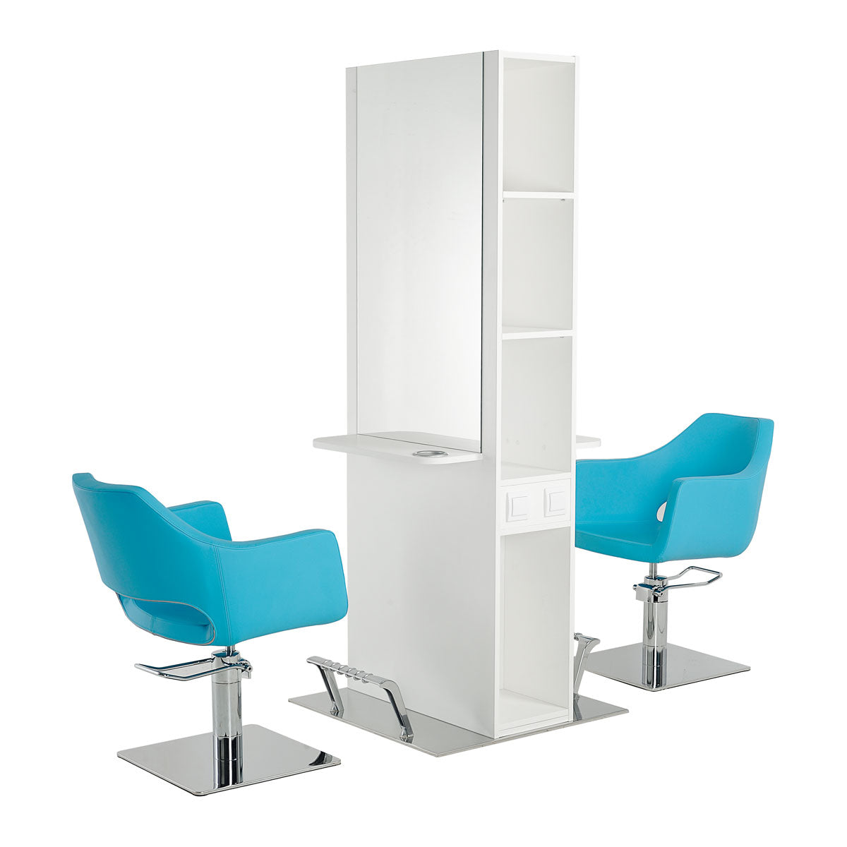 Coiffeuse HELENE Centrale 2 places Finition Matte + repose pieds