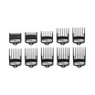 Set of 10 Premium Black Attachment Combs 1.5 to 25mm ref 03421-100