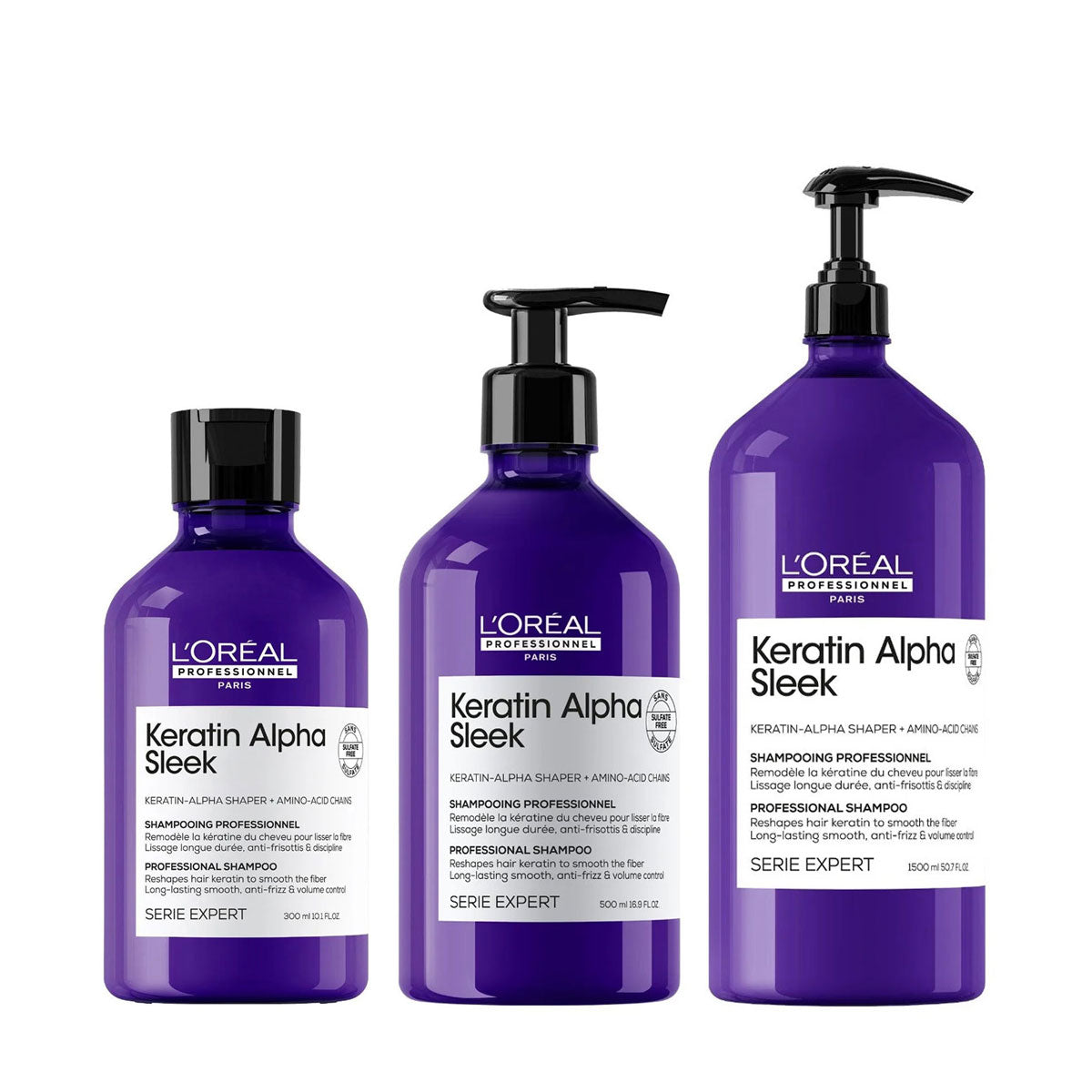 Shampoing Disciplinant Keratin Alpha Sleek Série Expert L'Oréal Professionnel