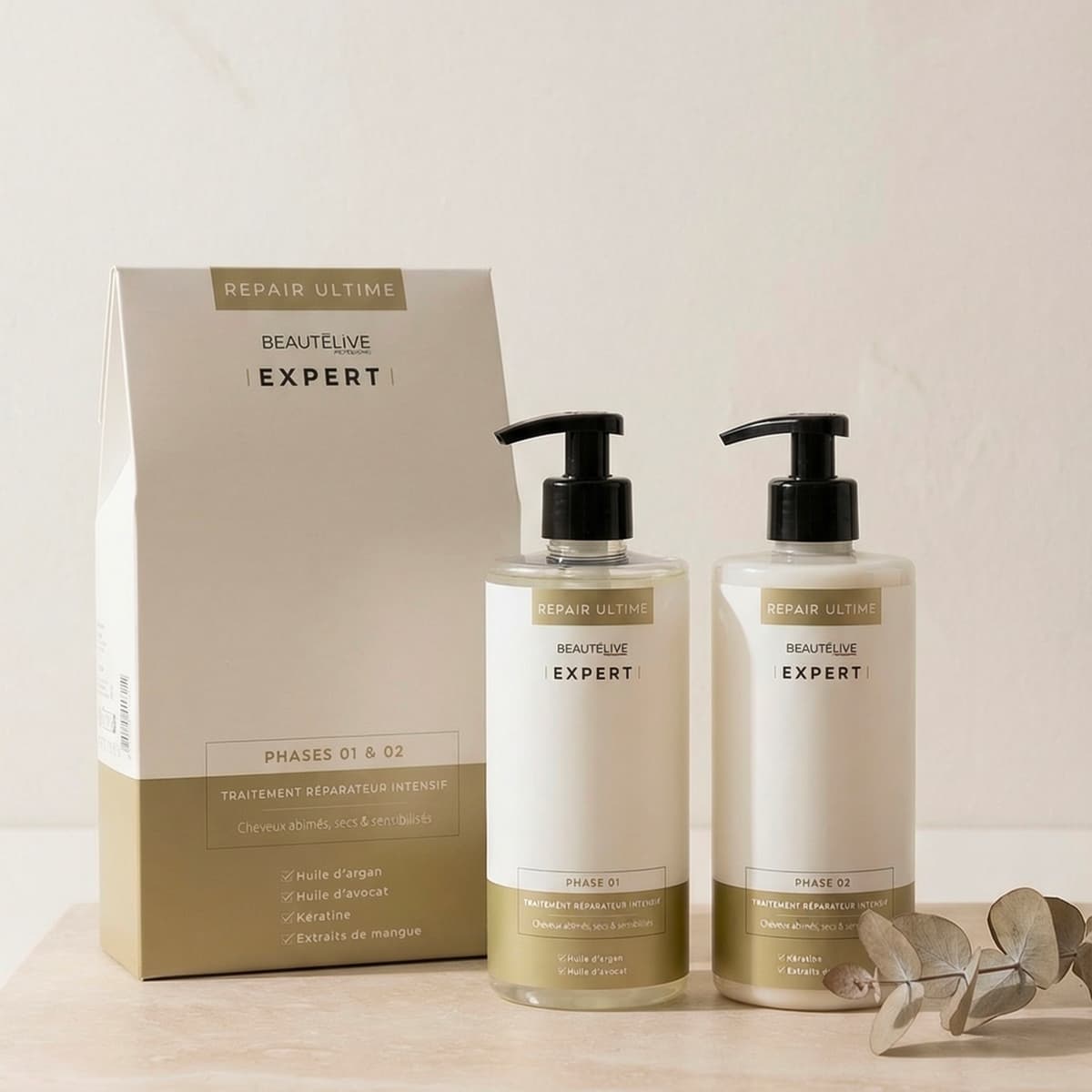 SOIN INTENSE REPAIR ULTIME 2X500ML BEAUTELIVE EXPERT