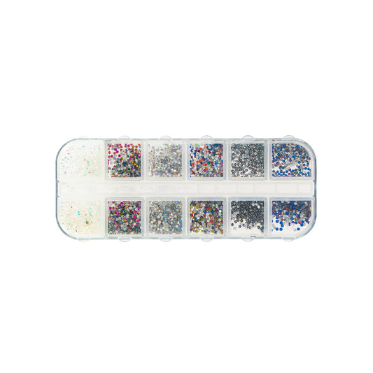 Colorful rhinestone nail art