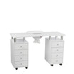 DISTAL Manicure Table 2 White Wood Cabinets