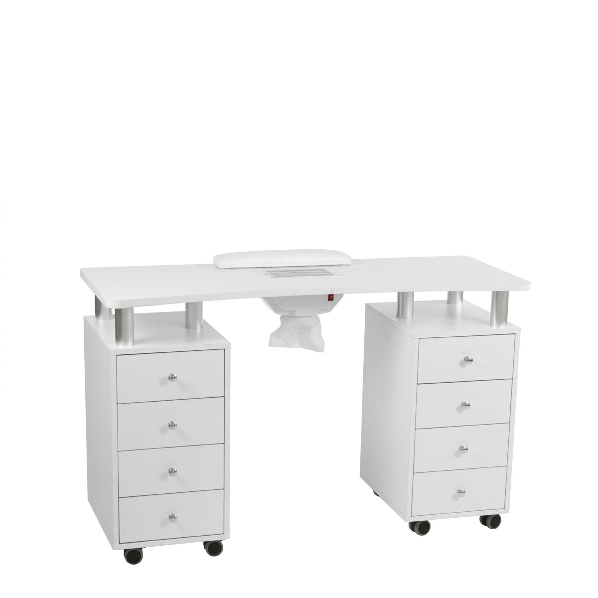 DISTAL Manicure Table 2 White Wood Cabinets