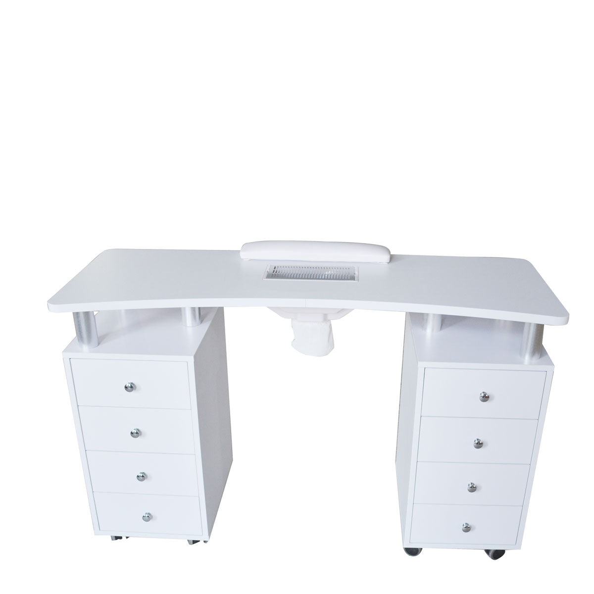 DISTAL Manicure Table 2 White Wood Cabinets