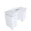 DISTAL Manicure Table 2 White Wood Cabinets