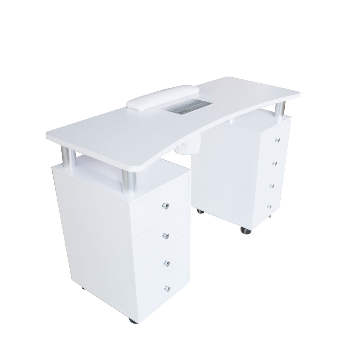 DISTAL Manicure Table 2 White Wood Cabinets