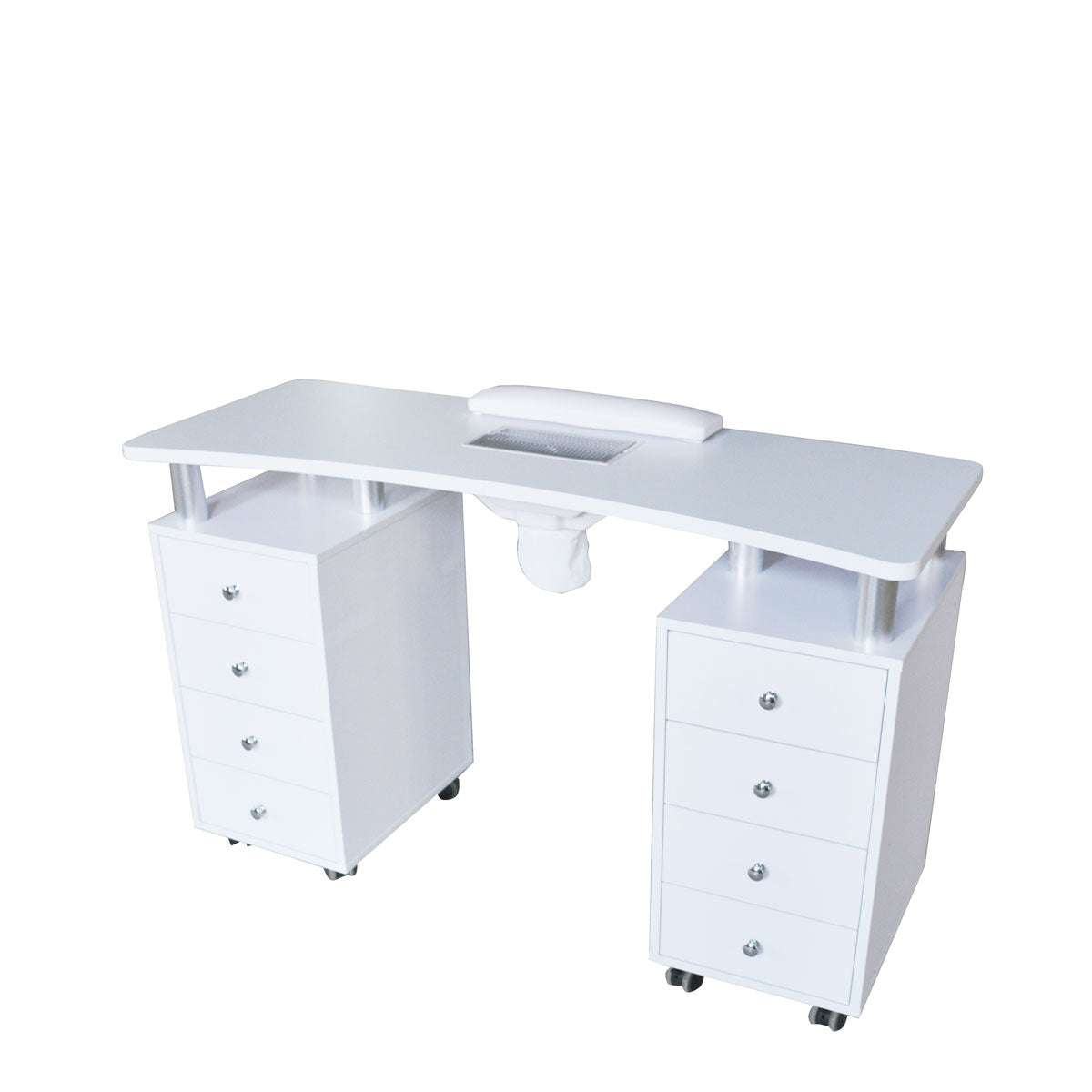 DISTAL Manicure Table 2 White Wood Cabinets