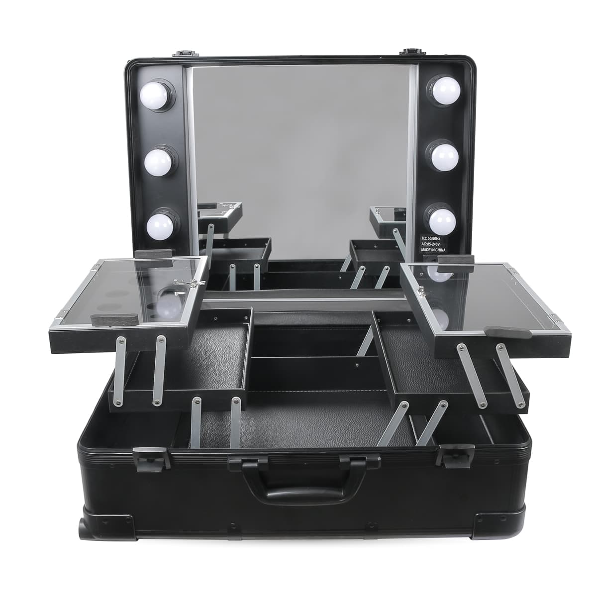 Portable Light-Up Black Makeup Table