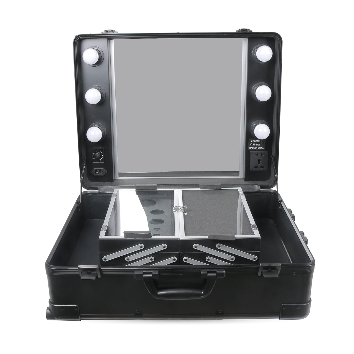 Portable Light-Up Black Makeup Table