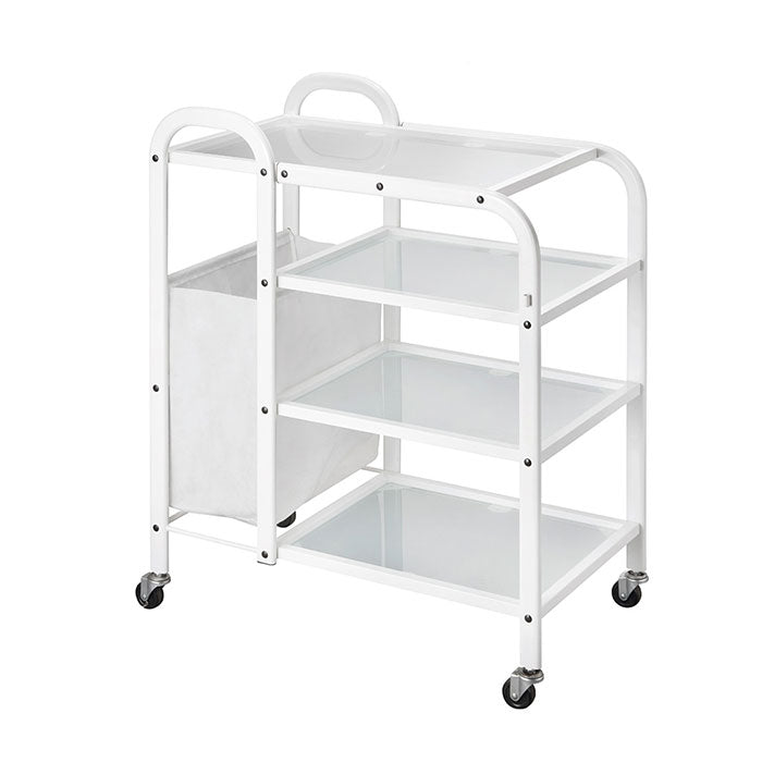 White trolley with bin