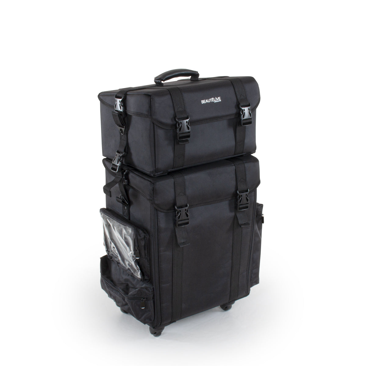 BERLIN Black Professional Double Compartment 4-Wheel Suitcase