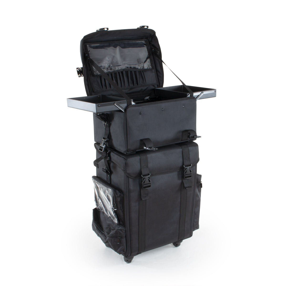 BERLIN Black Professional Double Compartment 4-Wheel Suitcase