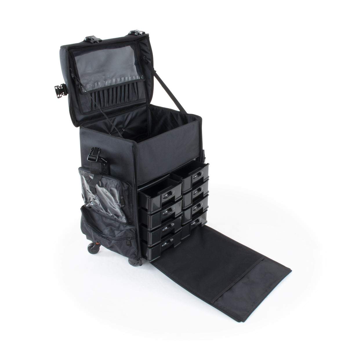 BERLIN Black Professional Double Compartment 4-Wheel Suitcase